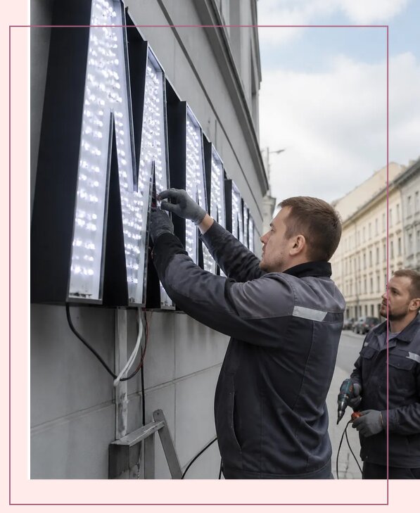 Изготовление и монтаж светодиодных LED вывесок в Надыме