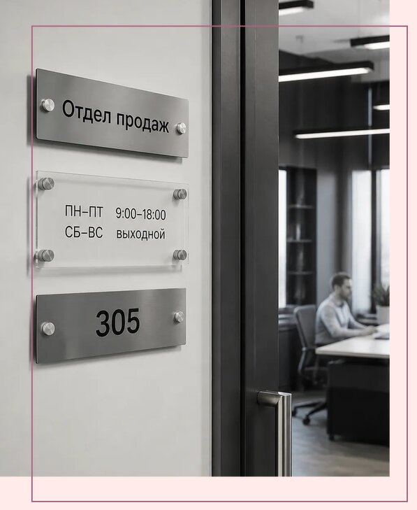 Офисные таблички на дверь в Надыме по цене от 5085 р. | Аванза-Ндм
